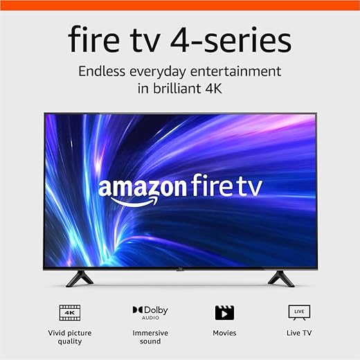 Amazon Fire TV 55" 4-Series 4K UHD smart TV with Fire TV Alexa Voice Remote, stream live TV without cable