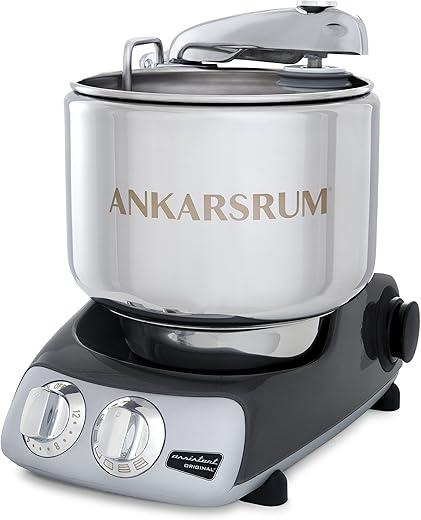 Ankarsrum Original 6230 Black Chrome and Stainless Steel 7 Liter Stand Mixer