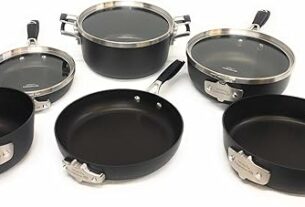 Calphalon Select 9pc Space Saving Hard-Anodized Nonstick Cookware Set