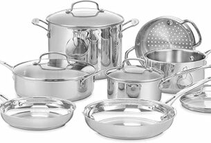 Cuisinart 11-Piece Cookware Set, Chef's Classic Stainless Steel Collection 77-11G